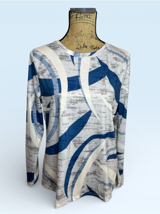 🌻 Infinite Style Geometric Print - Long Sleeve - T-Shirt #540 - Picture 2 of 11